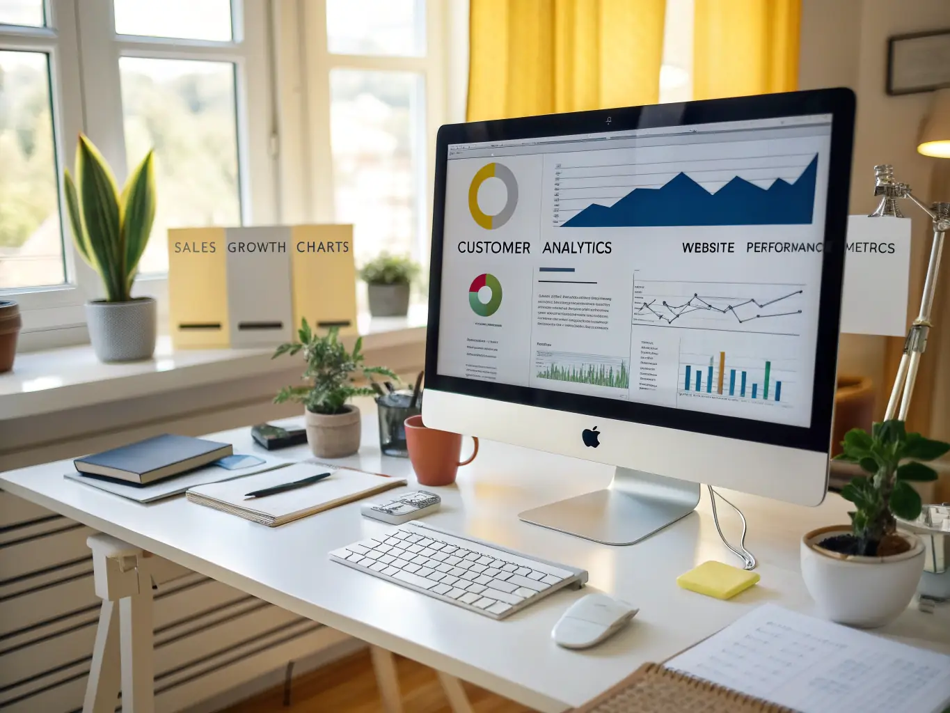 A visually appealing image featuring a mix of digital marketing elements such as website analytics, email marketing campaigns, and search engine optimization strategies.